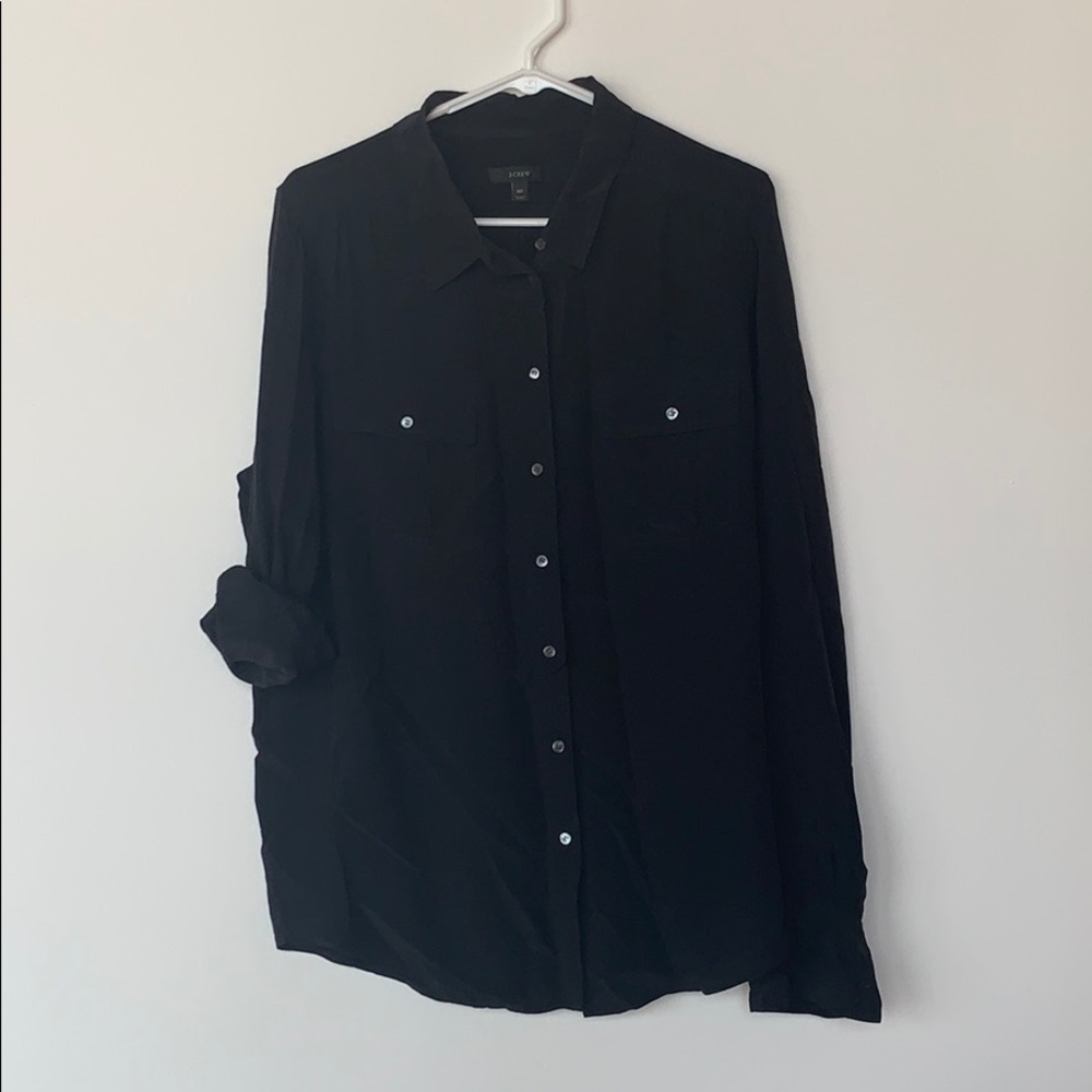 J. Crew 100% silk Blythe blouse | Black | 16T